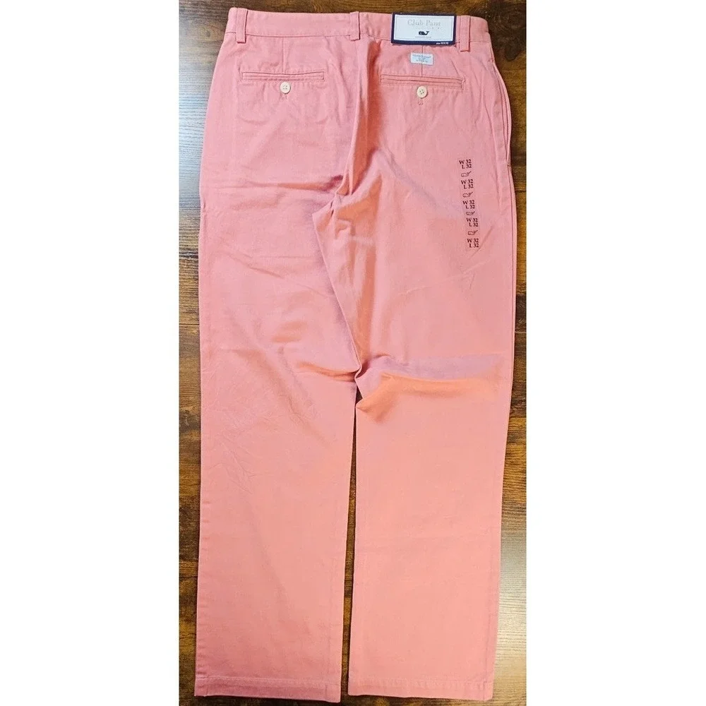 Vineyard Vines Twill Club Pants Mens Size 32x32 Rhubarb Casual‎ Flat Front NWT